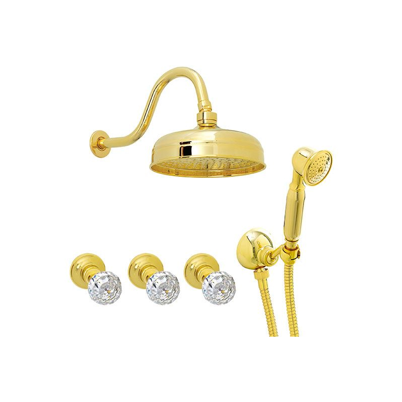 Стенен смесител за душ и вана златен лукс Crystal CY444189DO Стенен смесител за душ и вана златен лукс Crystal CY444189DO