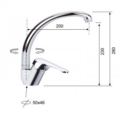 Смесител за кухня стоящ Venus VE13614T