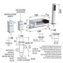 Луксозен смесител за вана модел за борд – Skyline SK697