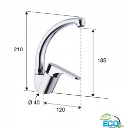 Икономичен кухненски смесител Omega Eco OME614CLT8