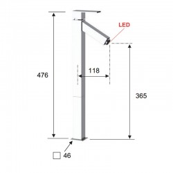 Висок смесител за мивка с LED осветление OXL607XBA от Daniel (Италия)