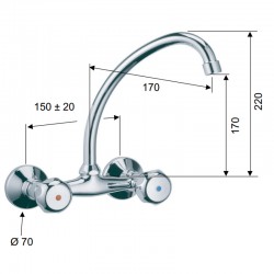 Смесител за мивка Ticino C7005