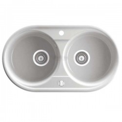 Двойна мивка от гранит бяла – серия Bizzy DRG45/78W (FERRO)  