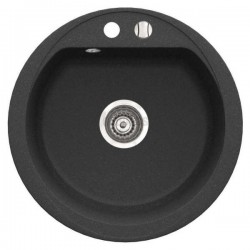 Черна гранитна кухненска мивка кръгла Bizzy DRG52B (FERRO) 
