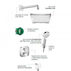 Hansgrohe 2 –  термостатна душ система за вграждане на HUPPE (Германия)