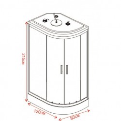 ICSH 8115R NEW EASY ASSEMBLE хидромасажна душ вана "ЛИНДА"