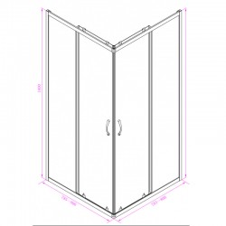 Квадратна душ кабина NEW EASY ASSEMBLE 80
