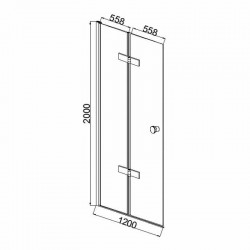 Стъклен параван за баня ICS 114TR/120 NEW