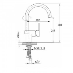 Месингов смесител за кухня ICL 7006717 – водоспестяващ