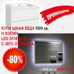 Промо оферта: долен PVC шкаф за баня и LED огледало за баня