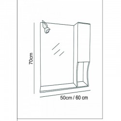 Функционален горен огледален PVC шкаф за баня ICMC 1060 50/1050 50V от Inter Ceramic (България)