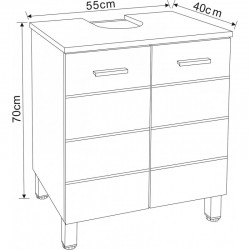  PVC долен шкаф за баня ICP 5077