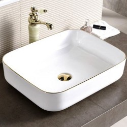 Порцеланов умивалник декор златиста нишка GOLDEN EDGE