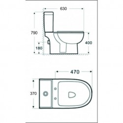 Порцеланов WC комплект ICC 8036GEB P PP / 6736