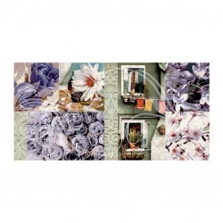 Плочки декор с размери 25 x 50 см. Decorado Temple Gris 2