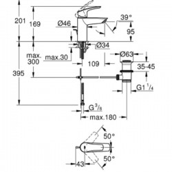 Смесител за мивка EUROSMART 33265003