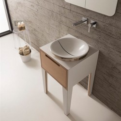 Кръгла плитка Мивка за баня Mizu 45 см - с дизайнерски капак
