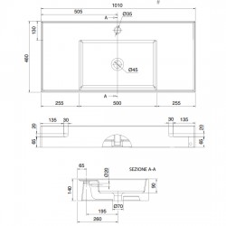 Мивка за баня Teorema 2.0 100 DOUBLE SHELF от Scarabeo (Италия)