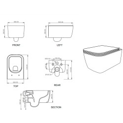 Стенна тоалетна чиния мат WALL HUNG WC BRIO 