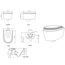 Синя окачена тоалетна чиния CRUISE WC WALL HUNG RIMLESS 