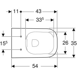 GEBERIT Selnova Square Premium висяща WC чиния без ръб Rimfree