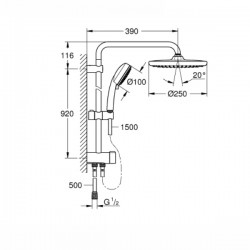 New Tempesta 26 675 000 - Дизайнерска душ система с превключвател от GROHE 