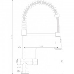 Месингов смесител за кухня ICF 7561017PVD