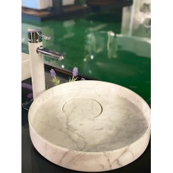 Каменна мивка за монтаж върху плот CARRARA WHITE BASIN