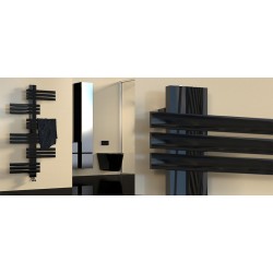 Guardian XL Black Matte - Черна алуминиева лира за баня, мат 700x1300 мм
