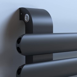 Riffle 8 Black - Черна алуминиева лира за баня, мат 550х1012 мм