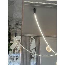 Модерен черен полилей 8803 с Led светлина