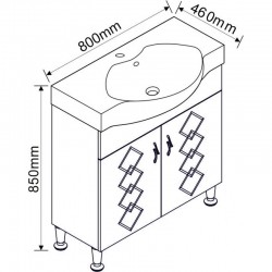 ICP 6549-80 - Комфортен долен шкаф за баня от PVC
