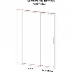 Параван за баня ICS 118/140NEW