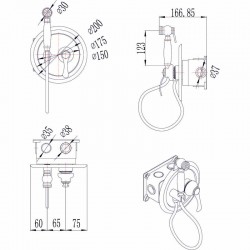 Смесител за вграждане с ръчна слушалка IC 3315BR