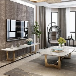  AMAYA Deluxe - Шкаф за телевизор в златист цвят