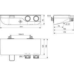 Ceratherm S200 A7330AA термостатен смесител за вана и душ 