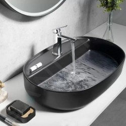 Овална мивка върху плот INFINITY Black