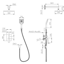 Вграден душ в розово злато ICT 8123191BRUSH
