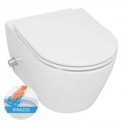 Тоалетна чиния с вграден смесител и капак SP26-RIMFREE