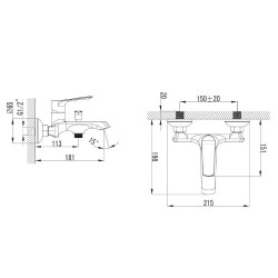 Смесител за вана DELOS FW41C299-1BL