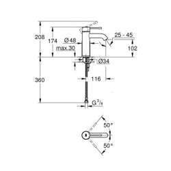 Едноръкохватков смесител за мивка Grohe Essence, графит