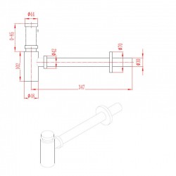 Месингов сифон за умивалник IC S - A 184