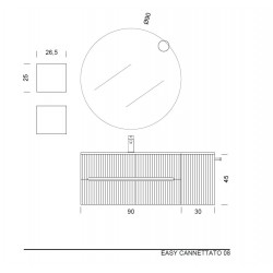 Окачен шкаф Easy Cannettato H45-08 с оребрена фасада