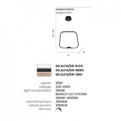 Пендел Alfa Nero Ondaluce LED