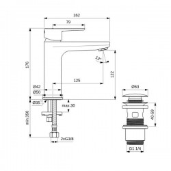 Сребрист смесител CERAFINE O L1 от Ideal Standard