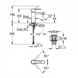 Компактен умивалников смесител Lineare GROHE XS