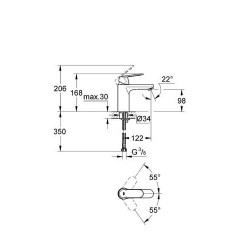 GROHE Eurosmart Cosmopolitan - Смесител за Умивалник, M-размер