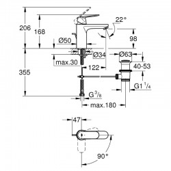 GROHE Eurosmart Cosmopolitan смесител за мивка