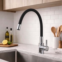 Черен кухненски смесител с керамичен механизъм BLACK HG82961