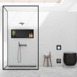 Черен дизайнерски рафт Wall Box One Black 90x30 см